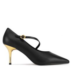 Szpilki GINO ROSSI. Czarne szpilki Gino Rossi, bez wzorów, bez obcasa. Za 349.99 zł.