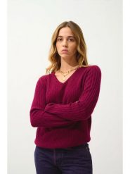 AUTHENTIC CASHMERE Kaszmirowy sweter "Grasmoor" w kolorze bordowym rozmiar: L. Czerwone swetry klasyczne damskie AUTHENTIC CASHMERE, l, z kaszmiru, bez kołnierzyka. Za 427.45 zł.