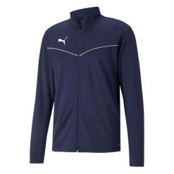 Bluza męska Puma teamRISE Training Poly Jacket granatowa. Niebieskie bluzy z kapturem męskie Puma, m, z materiału. Za 127.54 zł.