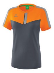 Erima Koszulka sportowa "Squad" w kolorze pomarańczowo-antracytowym rozmiar: 40. Czarne bluzki sportowe damskie Erima, bez wzorów, z materiału, bez ramiączek. Za 79.59 zł.