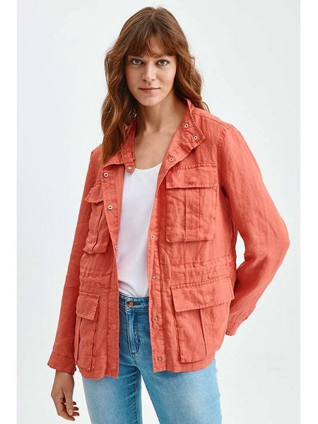 TATUUM Lniana kurtka w kolorze koralowym rozmiar: 40. Czerwone kurtki damskie Tatuum, bez wzorów, ze lnu, bez kaptura. Za 322.45 zł.
