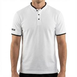 Męska Koszulka Polo Krótki Rękaw Tenis Kluczowe Cechy Biało-Czarna. Białe koszulki polo męskie Legea, m, bez wzorów, z bawełny, bez ramiączek. Za 64.00 zł.