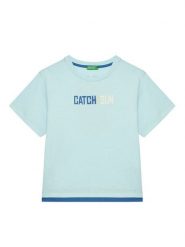 United Colors Of Benetton T-Shirt 3SLUG10JF Niebieski Regular Fit. Niebieskie t-shirty chłopięce United Colors Of Benetton, bez wzorów, z bawełny, bez ramiączek. Za 39.99 zł.