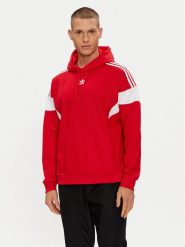 Adidas Bluza Adicolor Classics Cut Line Hoodie IB9945 Czerwony Loose Fit. Czerwone bluzy bez kaptura męskie Adidas, m, z syntetyku. Za 209.99 zł.