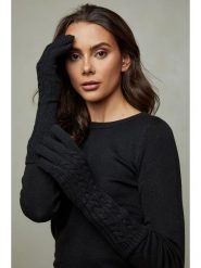 Soft Cashmere Rękawiczki w kolorze czarnym rozmiar: onesize. Czarne rękawiczki damskie Soft Cashmere, bez wzorów, prążkowane. Za 56.99 zł.