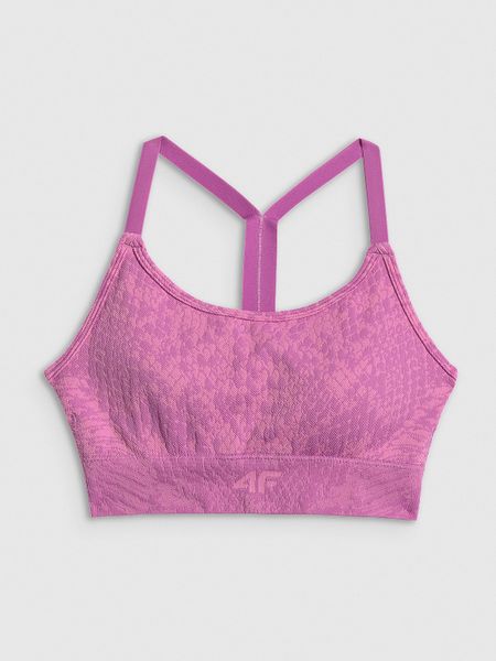 4F Biustonosz treningowy z niskim wsparciem - różowy XL/XXL. Czerwone biustonosze sportowe damskie 4f, bez wzorów, z dzianiny. Za 119.99 zł.