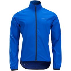 Kurtka przeciwdeszczowa rowerowa szosowa Triban RC100. Niebieskie kurtki męskie TRIBAN, m, bez wzorów, z materiału, rowerowe. Za 89.99 zł.