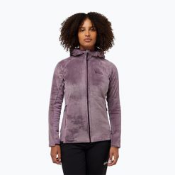 Bluza polarowa damska Jack Wolfskin Rotwand Hooded Fz. Fioletowe bluzy bez kaptura damskie Jack Wolfskin, z polaru. Za 389.99 zł.