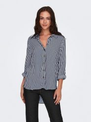 JDY Bluzka w kolorze granatowym rozmiar: S. Niebieskie bluzki damskie JDY, s, bez wzorów, z wiskozy, klasyczne, bez kołnierzyka, bez ramiączek. Za 69.58 zł.