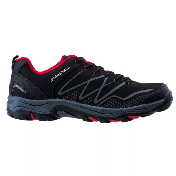 Buty turystyczne męskie Martes Ronn Low - czarno-czerwone, Rozmiar buta 44. Czarne buty trekkingowe męskie MARTES, z softshellu, bez zapięcia, trekkingowe. Za 129.99 zł.