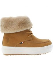 U.S. Polo Assn. Botki zimowe w kolorze jasnobrązowym rozmiar: 37. Brązowe botki damskie U.S. Polo Assn., na zimę, bez obcasa, na platformie, bez zapięcia. Za 178.79 zł.