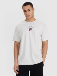 T-shirt oversize z nadrukiem męski 4F 4FRSS25TTSHM2981. Białe t-shirty męskie 4f, m, bez wzorów, z bawełny, bez kołnierzyka. Za 69.99 zł.