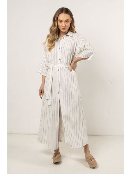 Awama Sukienka w kolorze kremowym rozmiar: M. Brązowe sukienki damskie Awama, na co dzień, m, bez wzorów, bez kołnierzyka, bez ramiączek, maxi, proste. Za 222.99 zł.