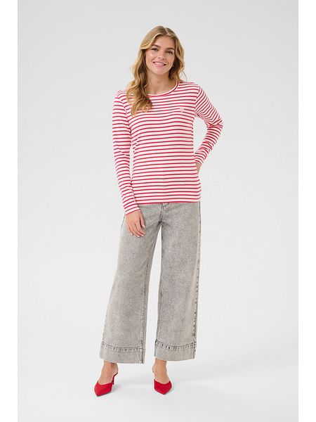 Kaffe Koszulka "Liddy" w kolorze różowo-białym rozmiar: XL. Białe bluzki damskie Kaffe, xl, bez wzorów, bez kołnierzyka. Za 100.75 zł.