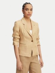 Marella Marynarka Cardato 2613041092 Beżowy Regular Fit. Brązowe marynarki i żakiety damskie Marella, bez wzorów, ze lnu. Za 1,669.00 zł.