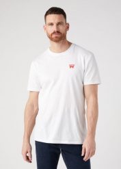 WRANGLER SIGN OFF TEE MĘSKI T-SHIRT KOSZULKA WHITE W70MEE989. Białe t-shirty męskie Wrangler, m, bez wzorów, bez kołnierzyka. Za 69.99 zł.