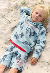 Spodenki Chłopięce LEGO Ninjago Pino301 Turkusowe. Niebieskie bluzy z kapturem męskie LEGO, z bawełny, bez kołnierzyka. Za 109.99 zł.