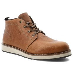 Brązowe Botki Rieker Eleganckie Obuwie Męskie. Brązowe buty wizytowe męskie Rieker, na zimę, ze skóry, bez zapięcia. Za 339.00 zł.