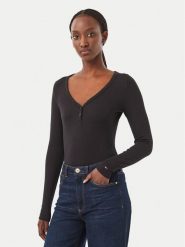 Tommy Jeans Bluzka DW0DW23259 Czarny Slim Fit. Czarne bluzki damskie Tommy Jeans, m, bez wzorów, z jeansu, bez kołnierzyka, bez ramiączek. Za 189.99 zł.