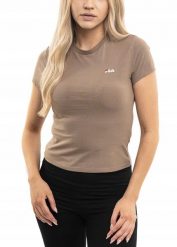 Damska koszulka Fila Trivero beżowa. Brązowe t-shirty damskie Fila, l, bez wzorów, z bawełny, bez kołnierzyka. Za 87.99 zł.