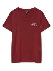 Vero Moda Koszulka w kolorze czerwonym rozmiar: XS. Czerwone bluzki damskie Vero Moda, xs, bez wzorów, z bawełny, bez kołnierzyka, bez ramiączek. Za 48.39 zł.