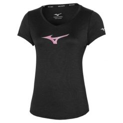 Koszulka do biegania damska Mizuno Impusle Core RB Tee. Czarne bluzki damskie Mizuno, xs, bez wzorów, ze skóry, bez ramiączek. Za 69.99 zł.