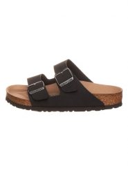 Birkenstock Klapki "Arizona" w kolorze czarnym rozmiar: 42. Czarne klapki damskie Birkenstock, bez wzorów, bez obcasa. Za 351.38 zł.