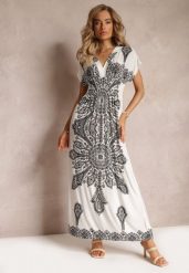 Biała Sukienka Maxi w Etniczny Wzór Josanie. Białe sukienki damskie Renee, m, bez wzorów, boho, bez kołnierzyka, bez ramiączek, maxi. W wyprzedaży za 59.49 zł.