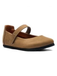 Comfortfusse Skórzane baleriny w kolorze beżowym z paskiem rozmiar: 39. Brązowe baleriny damskie Comfortfusse, bez wzorów, z nubiku, bez obcasa. Za 306.73 zł.