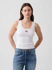 GAP Top w kolorze białym rozmiar: XL. Białe topy damskie GAP, xl, bez wzorów, bez kołnierzyka. Za 72.95 zł.