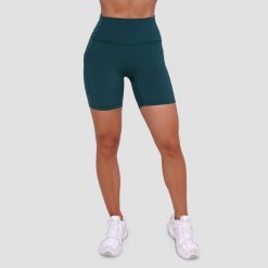 Szorty damskie fitness slim z kieszeniami zielone Ignite. Zielone spodenki sportowe damskie GYMBEAM, s, z elastanu, do biegania. Za 83.90 zł.