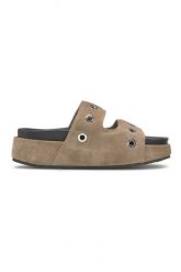 Inuikii SUEDE STUDS Klapki damskie. Brązowe klapki damskie Inuikii, bez wzorów, ze skóry, bez obcasa, na platformie. Za 739.99 zł.