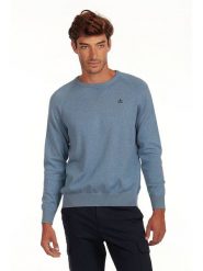 The Time of Bocha Sweter "Corner" w kolorze błękitnym rozmiar: M. Niebieskie swetry męskie The Time of Bocha, m, bez wzorów, z bawełny, bez kołnierzyka. Za 143.56 zł.