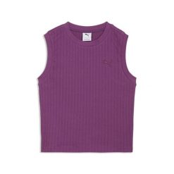 Damski top bez rękawów HER PUMA. Fioletowe topy damskie Puma, bez wzorów, bez ramiączek. Za 109.00 zł.