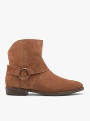 Rude botki kowbojki biker boots. Brązowe botki damskie Brawo sp. z o.o., ze skóry, klasyczne, z okrągłym noskiem, za kostkę, bez obcasa, na płaskiej podeszwie, bez zapięcia. Za 449.99 zł.