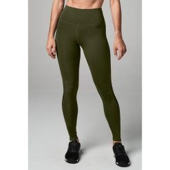 Legginsy sportowe damskie STRONG ID Essential z wysokim stanem. Zielone legginsy damskie STRONG ID, xs, bez wzorów, z materiału, z podwyższonym stanem, do biegania. Za 149.99 zł.