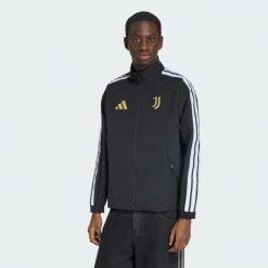 Podstawowa bluza reprezentacyjna Juventus Turyn. Czarne bluzy bez kaptura męskie Adidas, m, z dresówki. Za 529.00 zł.