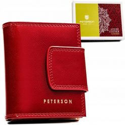 Portfel damski Peterson PTN 42329-SAF czerwony. Czerwone portfele damskie Peterson, bez wzorów, ze skóry. Za 91.99 zł.