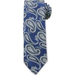 Męski Krawat Chattier - Odcienie Niebieskiego, Wzór Paisley. Niebieskie krawaty i muchy męskie Chattier, bez wzorów, z tkaniny, eleganckie. Za 49.00 zł.