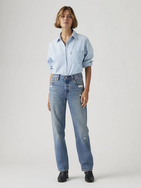 Levi's Dżinsy "501" - Comfort fit - w kolorze niebieskim rozmiar: W34/L30. Niebieskie jeansy damskie Levi's. Za 179.95 zł.