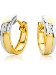 Revoni Złote kolczyki-kreole z diamentami rozmiar: onesize. Żółte kolczyki damskie Revoni, z diamentem, złote. Za 2,057.99 zł.