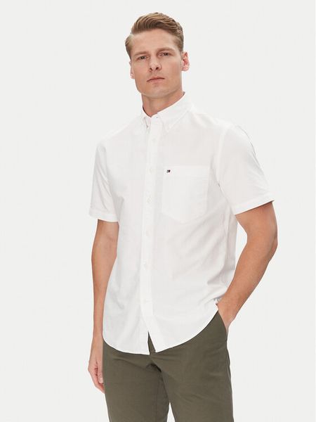 Tommy Hilfiger Koszula Heritage MW0MW36272 Biały Regular Fit. Białe koszule męskie Tommy Hilfiger, m, bez wzorów, z bawełny, bez kołnierzyka, bez ramiączek. Za 199.99 zł.