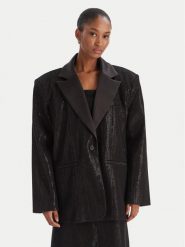 Eleh Marynarka EFW250252 Czarny Regular Fit. Czarne marynarki i żakiety damskie Eleh, bez wzorów, z syntetyku. Za 749.99 zł.