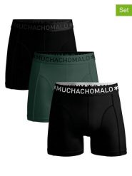 Muchachomalo Bokserki (3 pary) w kolorze czarno-zielonym rozmiar: S. Czarne bokserki męskie Muchachomalo, bez wzorów. Za 109.95 zł.