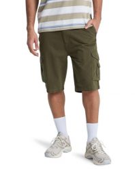 Szorty cargo męskie CRUCIAL BATTLE CARGO. Zielone szorty męskie Quiksilver, z bawełny, bez kołnierzyka. Za 259.99 zł.