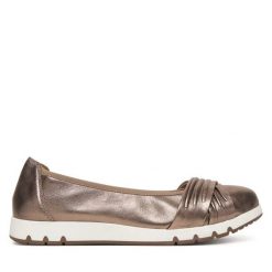 Baleriny Caprice. Brązowe baleriny damskie Caprice, bez wzorów, bez obcasa. Za 329.99 zł.