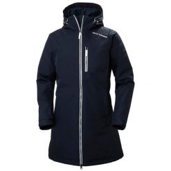 Damska kurtka wodoodporna Helly Hansen long belfast winter. Niebieskie kurtki przeciwdeszczowe damskie Helly Hansen, bez kaptura. W wyprzedaży za 716.50 zł.