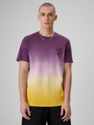 4F T-shirt relaxed z nadrukiem męski - fioletowy XL. Fioletowe t-shirty męskie 4f, m, bez wzorów, z bawełny, bez kołnierzyka. Za 79.99 zł.