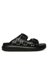 KARL LAGERFELD Klapki Kapri Slide KL62505A Czarny. Czarne klapki damskie Karl Lagerfeld, bez wzorów, z materiału, bez obcasa. Za 649.99 zł.