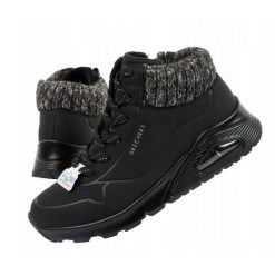 Buty damskie Skechers Uno Darling Daze. Czarne buty sportowe na co dzień damskie Skechers, bez wzorów, ze skóry. Za 259.99 zł.